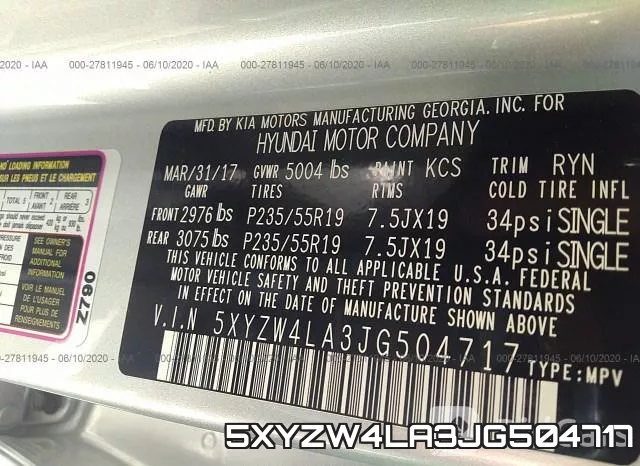 5XYZW4LA3JG504717 фото 10
