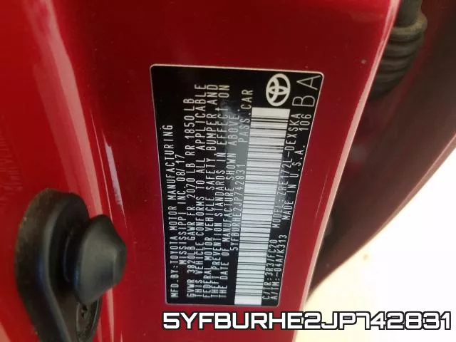 5YFBURHE2JP742831 фото 2