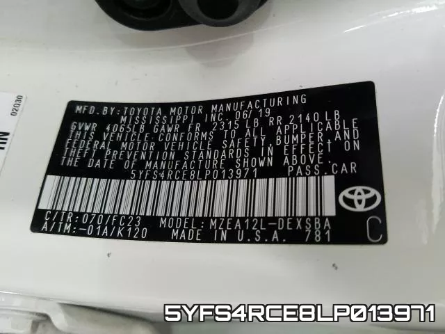 5YFS4RCE8LP013971 фото 2