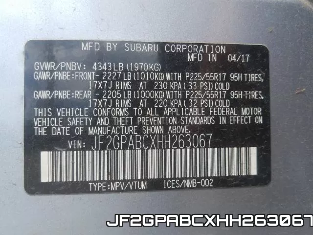 JF2GPABCXHH263067 фото 2