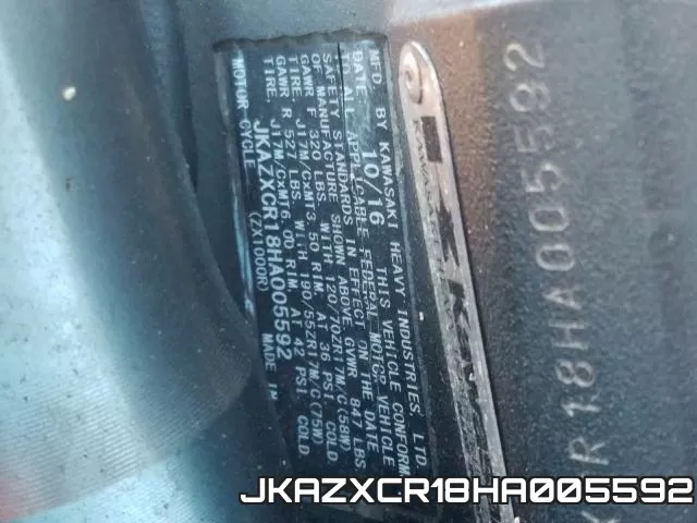JKAZXCR18HA005592 фото 2