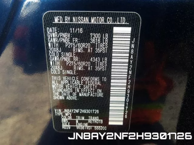 JN8AY2NF2H9301726 фото 2