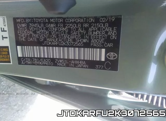 JTDKARFU2K3072565 фото 10