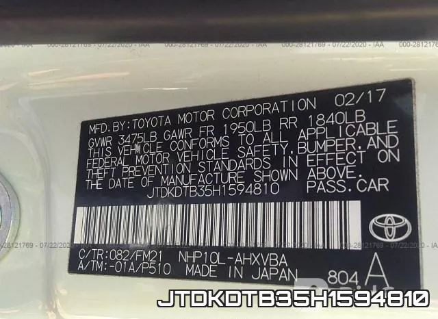 JTDKDTB35H1594810 фото 10