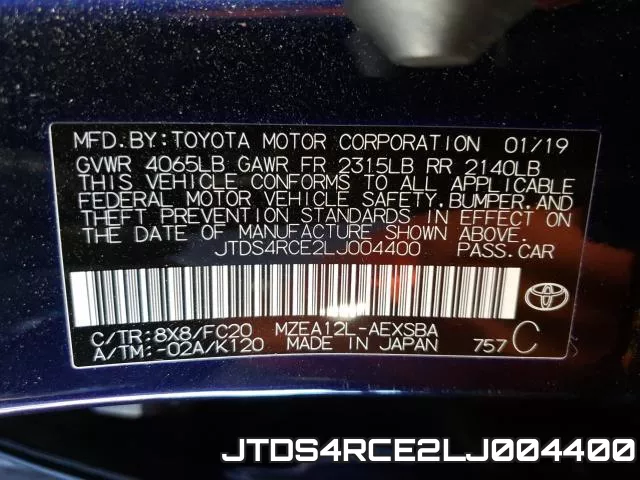 JTDS4RCE2LJ004400 фото 2