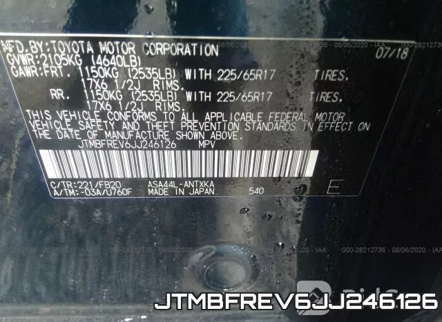 JTMBFREV6JJ246126 фото 10