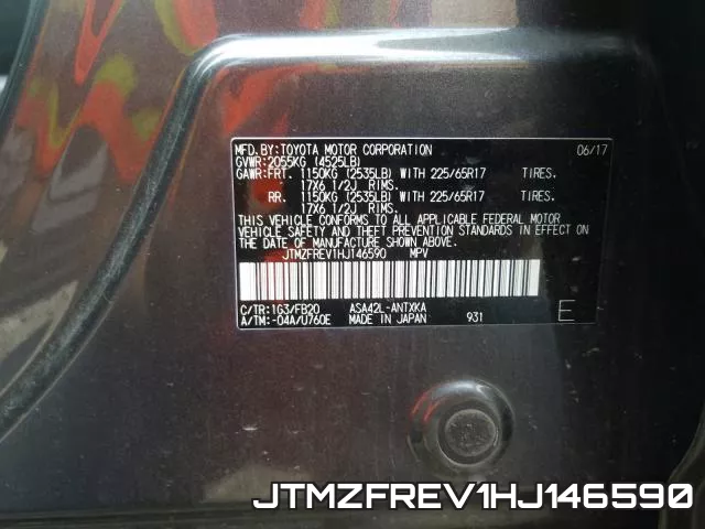 JTMZFREV1HJ146590 фото 2