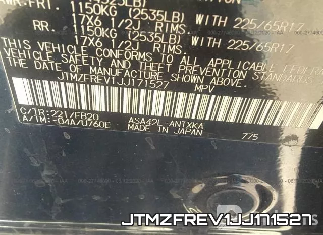 JTMZFREV1JJ171527 фото 10