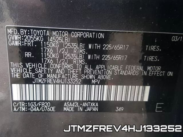 JTMZFREV4HJ133252 фото 2