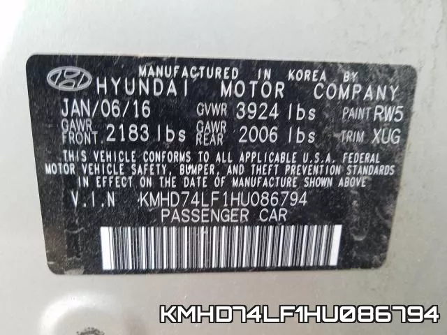 KMHD74LF1HU086794 фото 2