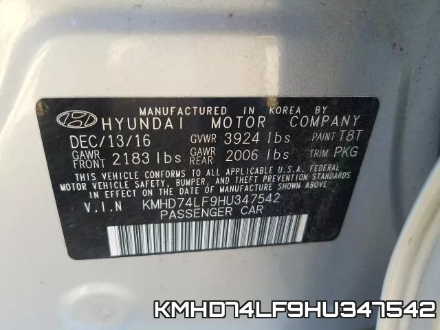 KMHD74LF9HU347542 фото 2