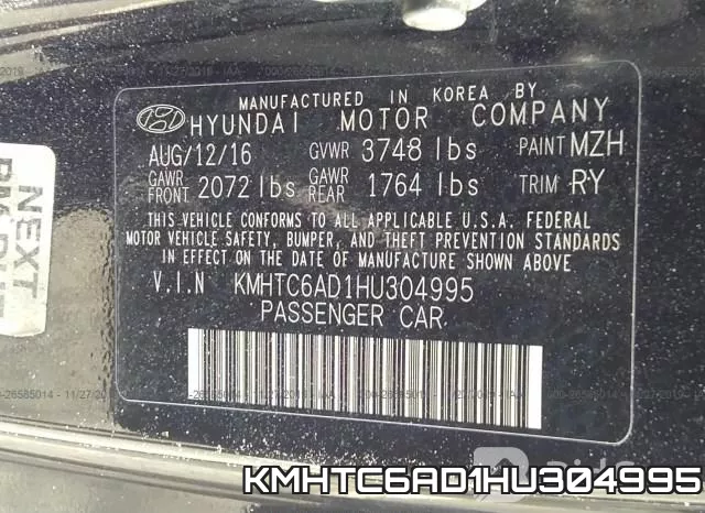 KMHTC6AD1HU304995 фото 10
