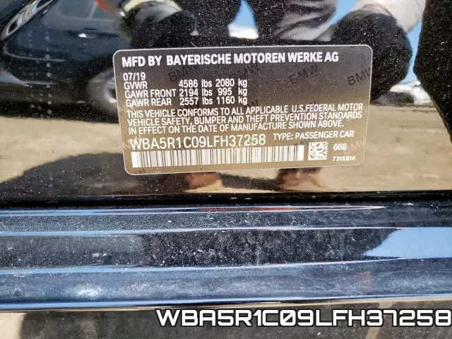WBA5R1C09LFH37258 фото 2