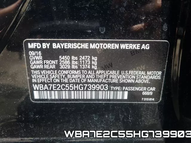 WBA7E2C55HG739903 фото 2