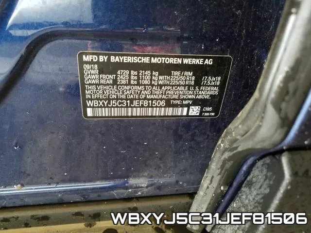 WBXYJ5C31JEF81506 фото 2
