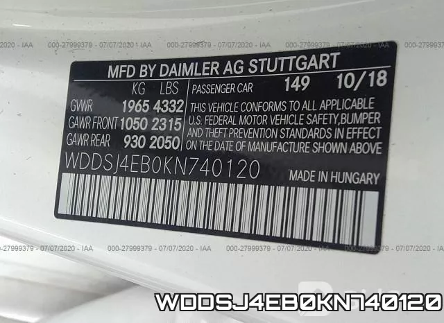 WDDSJ4EB0KN740120 фото 10