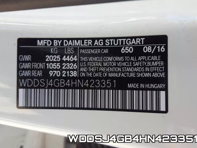 WDDSJ4GB4HN423351 фото 2