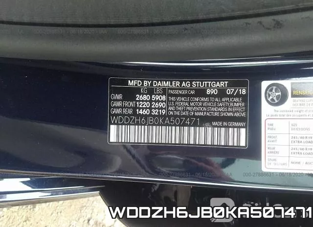 WDDZH6JB0KA507471 фото 10