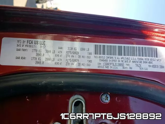 1C6RR7PT6JS128892 фото 2