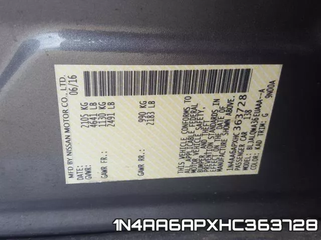 1N4AA6APXHC363728 фото 2