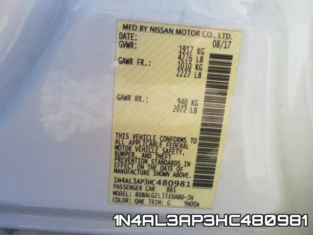 1N4AL3AP3HC480981 фото 2