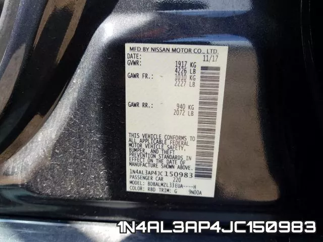 1N4AL3AP4JC150983 фото 2