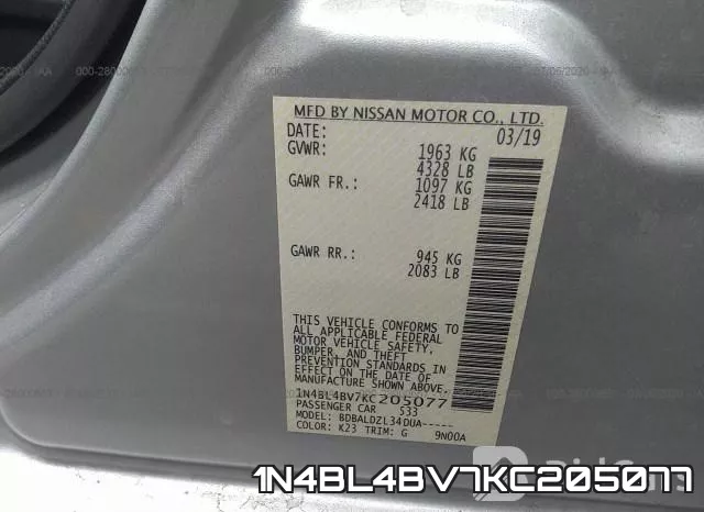 1N4BL4BV7KC205077 фото 10