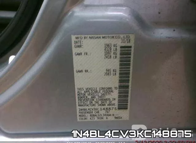 1N4BL4CV3KC148875 фото 10
