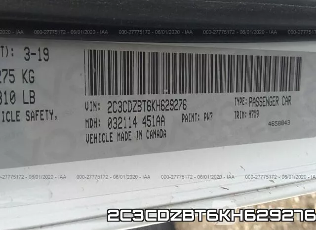 2C3CDZBT6KH629276 фото 10