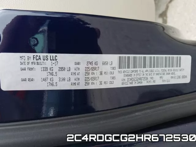 2C4RDGCG2HR672530 фото 2