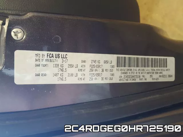 2C4RDGEG0HR725190 фото 2