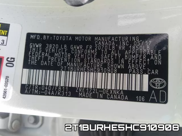 2T1BURHE5HC910908 фото 2