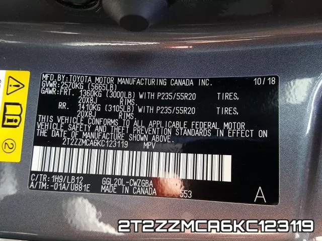 2T2ZZMCA6KC123119 фото 2
