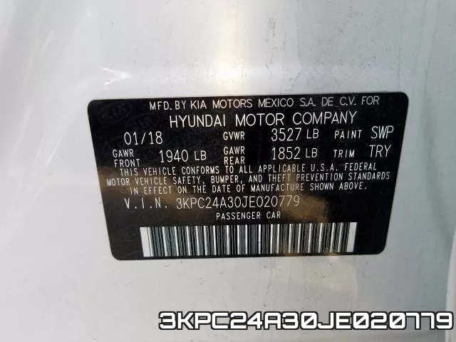 3KPC24A30JE020779 фото 2