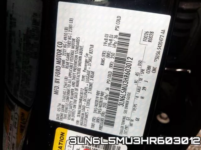3LN6L5MU3HR603012 фото 2
