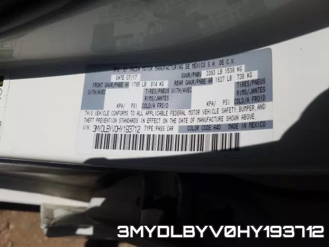 3MYDLBYV0HY193712 фото 2