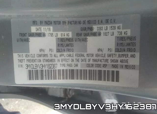 3MYDLBYV3HY162387 фото 10