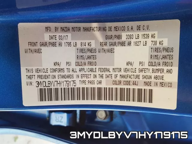 3MYDLBYV7HY179175 фото 2