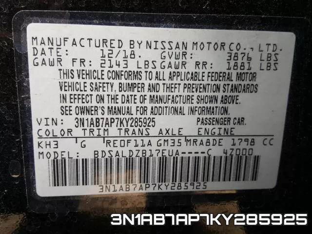 3N1AB7AP7KY285925 фото 2