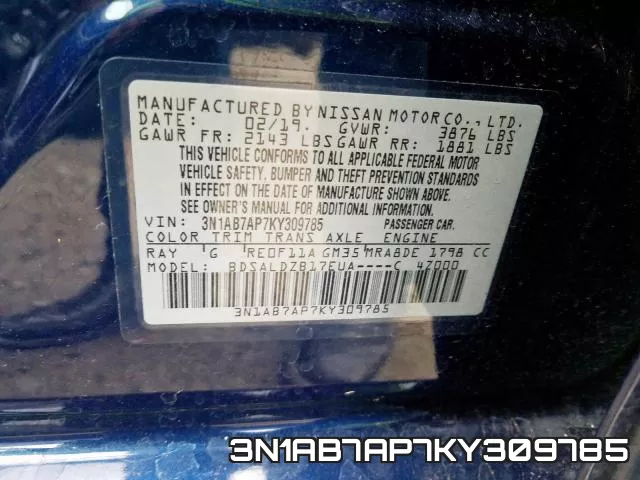 3N1AB7AP7KY309785 фото 2