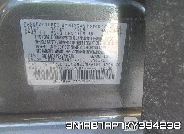 3N1AB7AP7KY394238 фото 10