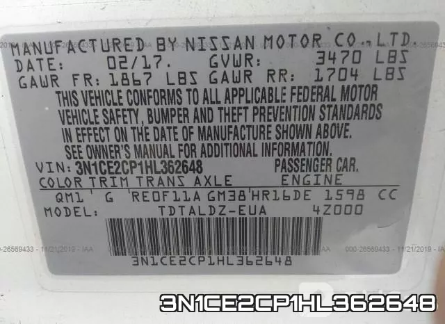 3N1CE2CP1HL362648 фото 10