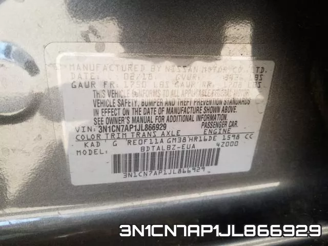 3N1CN7AP1JL866929 фото 2