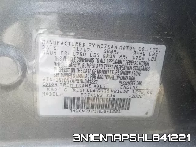 3N1CN7AP5HL841221 фото 2