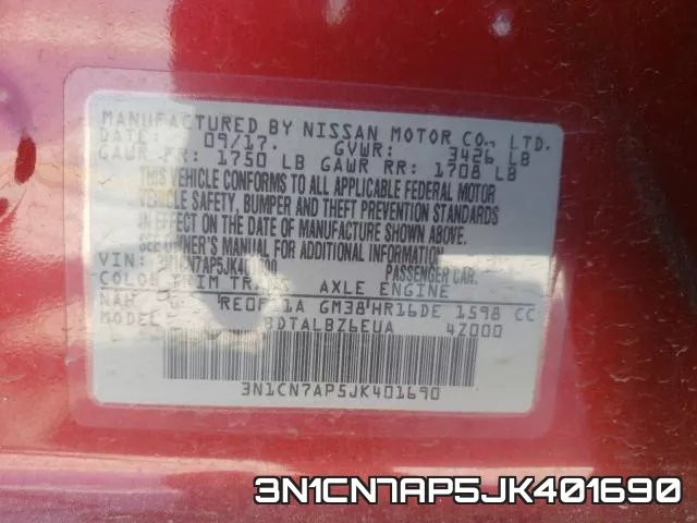 3N1CN7AP5JK401690 фото 2