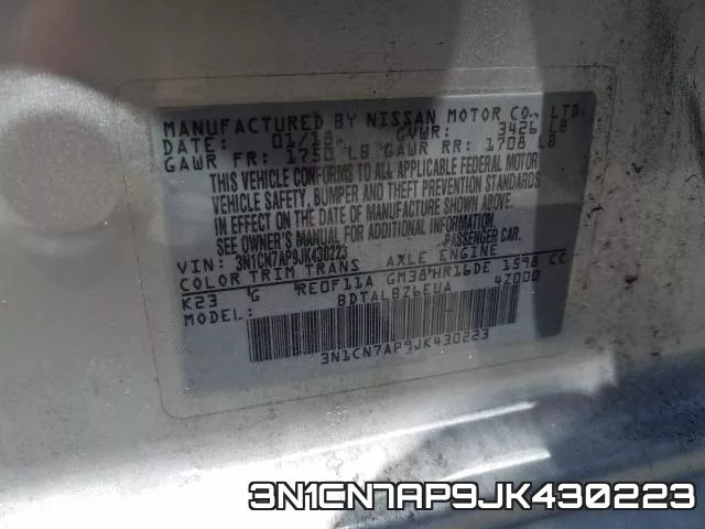 3N1CN7AP9JK430223 фото 2