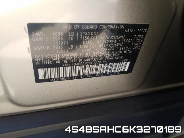 4S4BSAHC6K3270189 фото 2