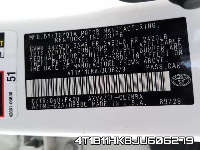 4T1B11HK8JU606279 фото 2