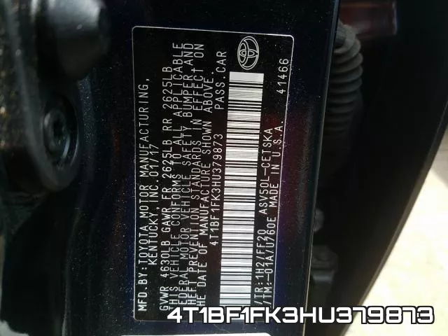 4T1BF1FK3HU379873 фото 2