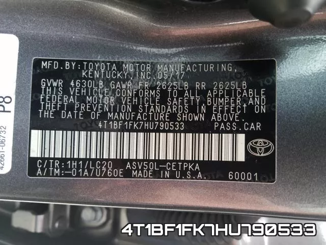 4T1BF1FK7HU790533 фото 2